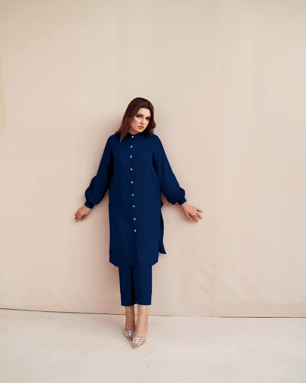 SOLID LONG CO ORD SET 2PC