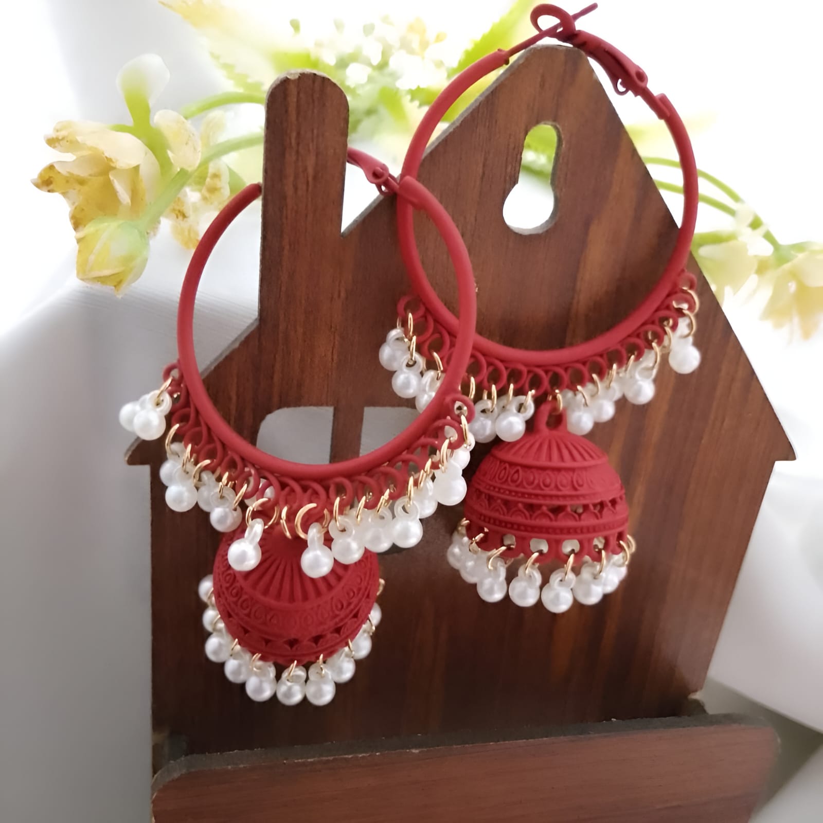 FANCY BEAUTIFUL ROUND STYLE  PEARLS JHUMKI