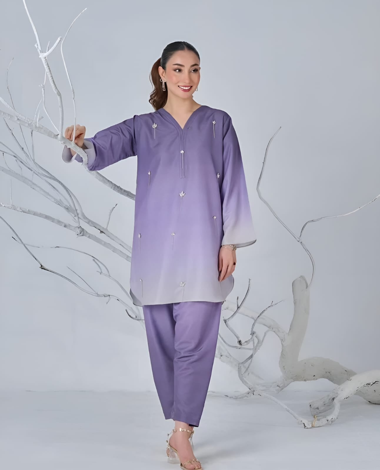 SHAMOOZ SILK PRINTED UNSTITCHED  3PC