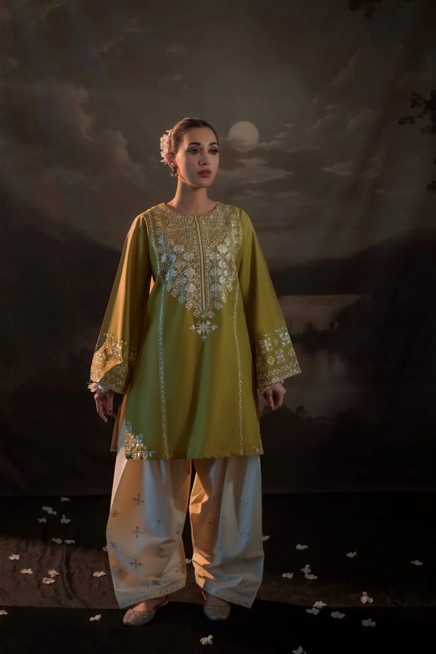 URGE Dhanak Embroided 2pc Sequence Work Dress