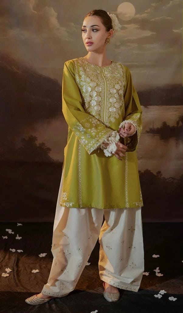 URGE Dhanak Embroided 2pc Sequence Work Dress